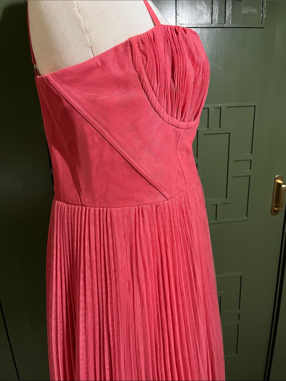 Hutch Cotton Candy Pink Pleated Maxi Dress with Spaghetti Straps - Picture 5 of 8